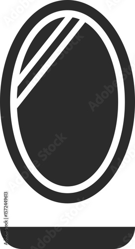 bathroom mirror icon bathroom ware in dark grey and clear background vector illustration