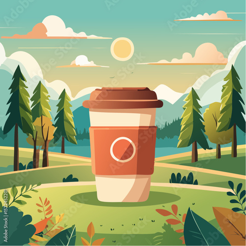modern green reusable coffee cup for sustainable lifestyle
