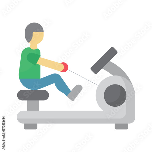 Rowing machine Vector Icon which can easily modify or edit