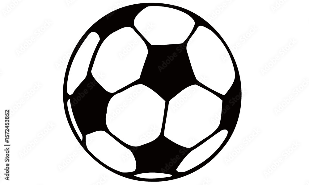 Fototapeta premium Bold Modern Football Icon with Contrasting Black and White Segments.
