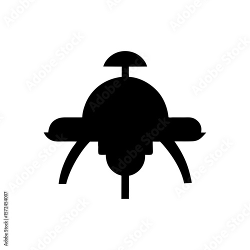 Clean drone icon design with hovering lines for technology drones and delivery innovation