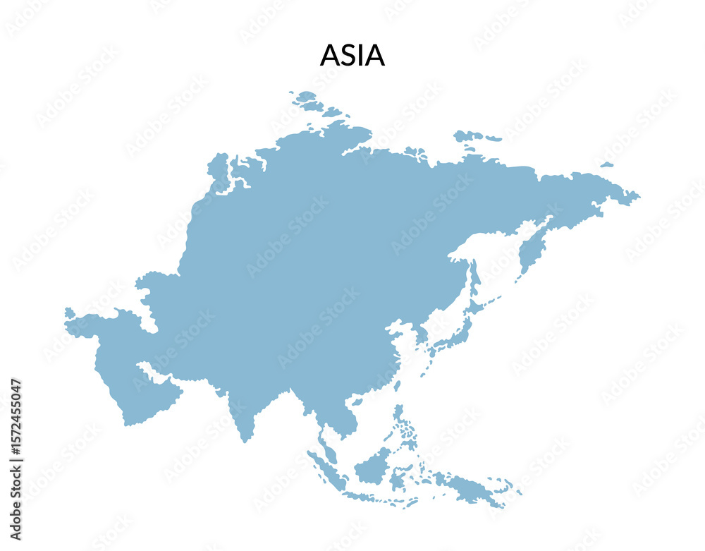 Fototapeta premium The territory of asian countries in flat style isolated on white background. Vector clipart.