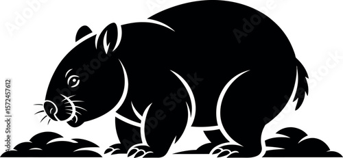 Dugong Herds silhouette on white background