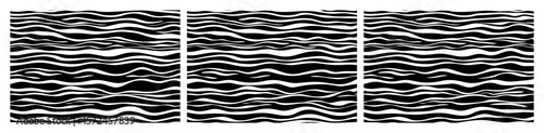 hand drawn wavy line seamless pattern border