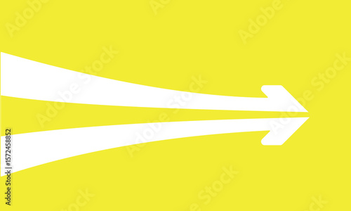 Two white half arrows coming together and merging, forming a single arrow on a background.