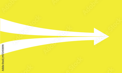 Two white half arrows coming together and merging, forming a single arrow on a background.