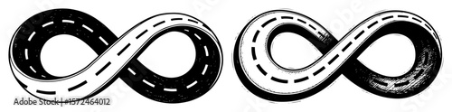 infinity road symbol endless journey sketch