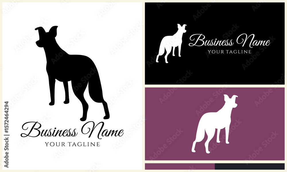 Obraz premium Dog Silhouette Logo Design Variations. (1)