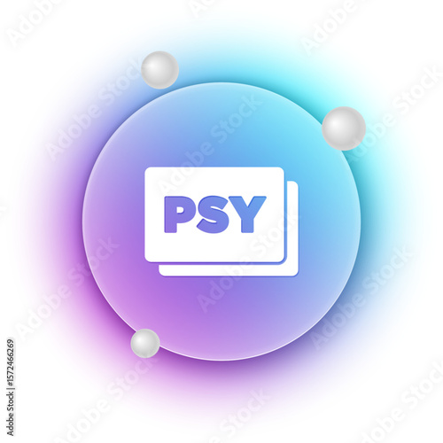 White Psychology icon isolated on white background. Psi symbol. Mental health concept, psychoanalysis analysis and psychotherapy. Blue and purple gradient circle background. Vector