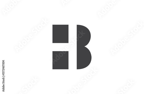 HB initial number negative space logo vector icon design isolated background