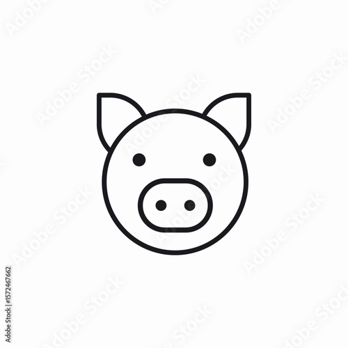 pig animal icon sign vector