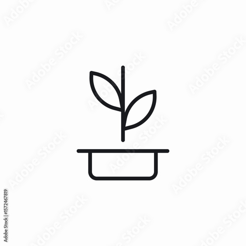 plant soil pot icon sign vector