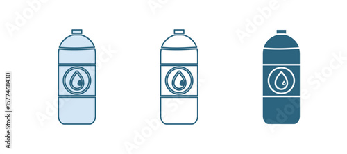 Blue Plastic canister for motor machine oil icon isolated on white background. Oil gallon. Oil change service and repair. Vector