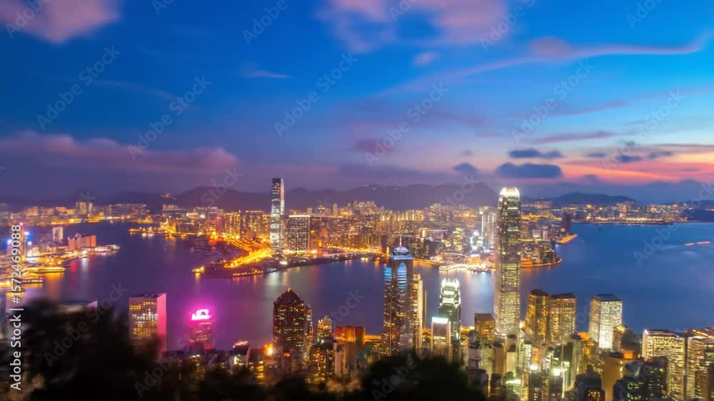 custom made wallpaper toronto digitalHong Kong City Skyline At Sunset