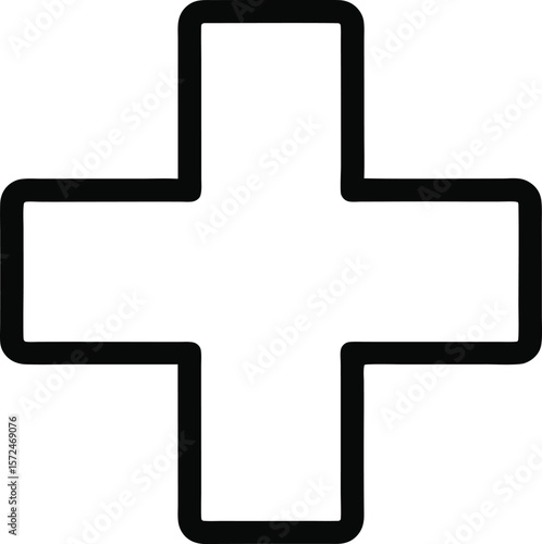 Medical Cross: Outline Icon

