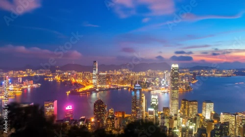 Wallpaper Mural Hong Kong City Skyline At Sunset Torontodigital.ca