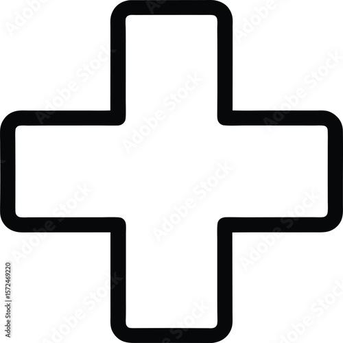 Medical Cross: Outline Icon

