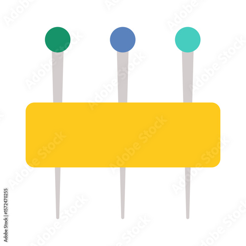 Push Pin Set Icon Stationery Office Supply Map Marker Craft Board Note