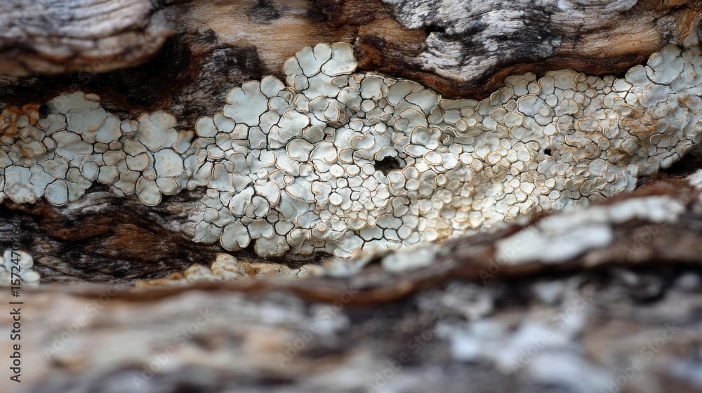 Obraz premium Close-up of a piece of wood with a rough texture. the wood appears to be weathered and aged, with visible cracks and crevices.