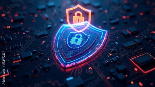 Cybersecurity Shield Animation for Hacking Alerts, Data Breach Awareness, Encryption Promos, Secure Login Screens & Tech Security Reels