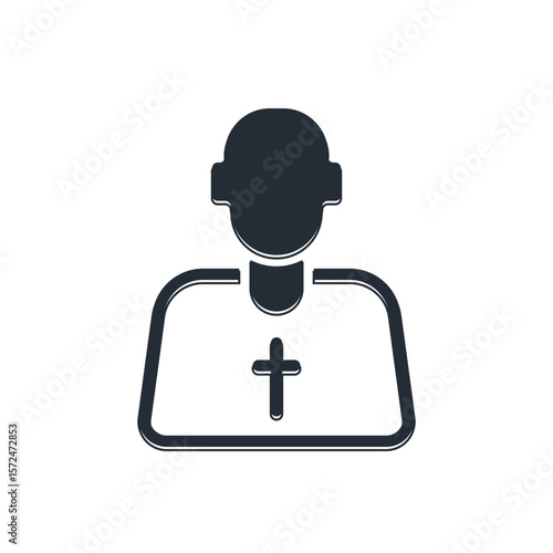 Black Priest icon isolated on white background. Vector
