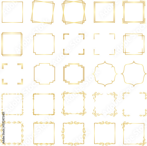 Set of Square Gold Frame