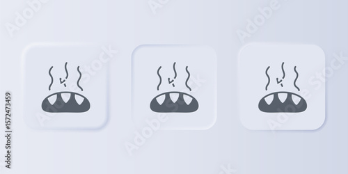 Grey Donation food icon isolated on grey background. Set icons in square buttons. Vector