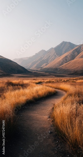 Wallpaper Mural Golden path winding through high desert Torontodigital.ca