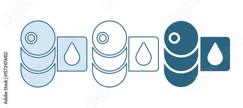 Blue Barrel oil icon isolated on white background. Vector