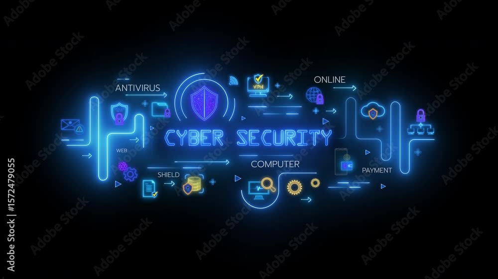 Cyber security concept, Digital alert interface for malware detection, data breaches, and active network protection systems. Motion infographic of cyber security icons on transparent background. Cyber security concept, Digital alert interface for malware detection, data breaches, and active network protection systems. Motion infographic of cyber security icons on transparent background.