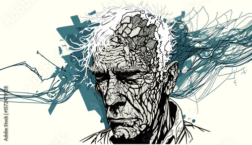 Mental health concept. A confused mind and chaotic thoughts
