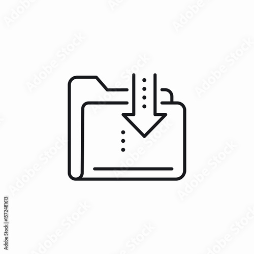 folder download icon sign vector