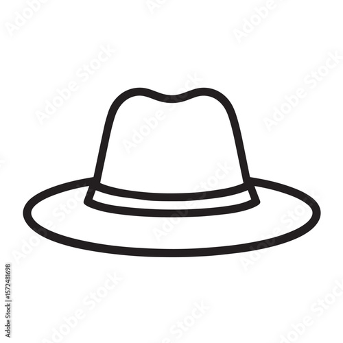 Black cowboy hat, a classic felt fashion accessory, isolated on white