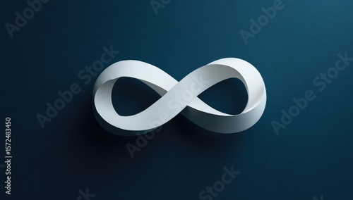 White infinity symbol on dark background