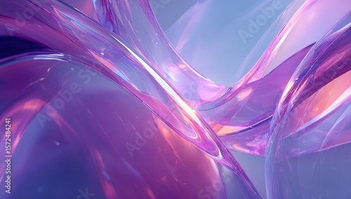 Abstract, swirling, translucent, vibrant, purple, shapes