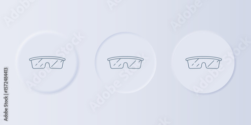 Grey Laboratory glasses icon isolated on grey background. Set icons in square buttons. Vector