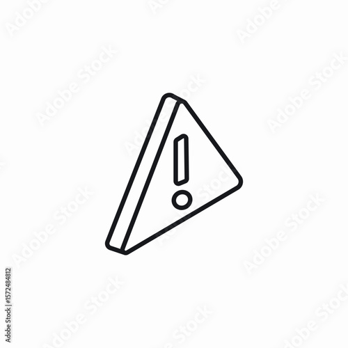 warning dimensonal icon sign vector