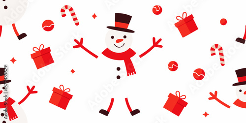 Seamless background of blood-red patterns, perfect for a winter holiday or Santa's gruesome Christmas gift illustration
