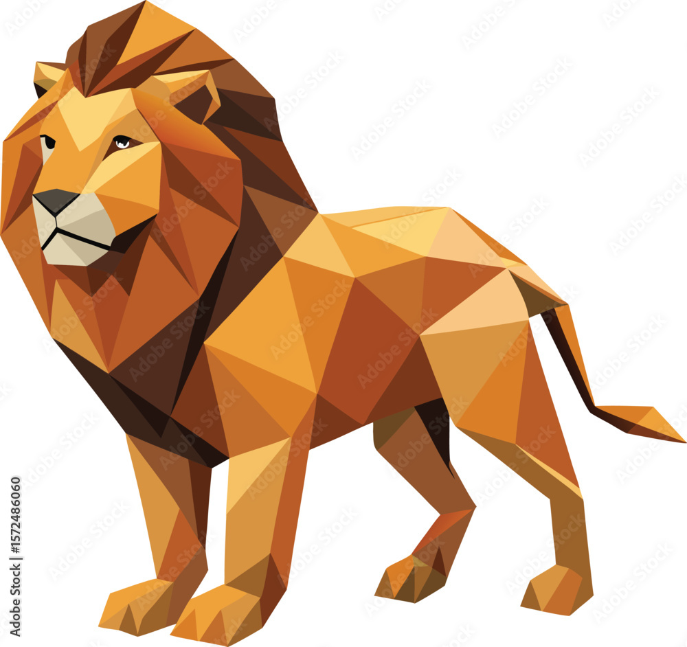 Obraz premium Low-poly lion