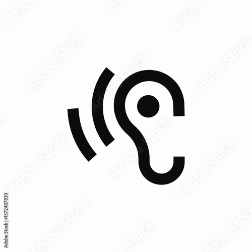 audio hear icon sign vector