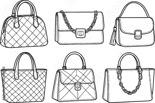 Adobe Illustrator Artwork & Stylish Handbags Illustration