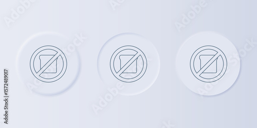 Grey Gluten free grain icon isolated on grey background. No wheat sign. Food intolerance symbols. Set icons in square buttons. Vector