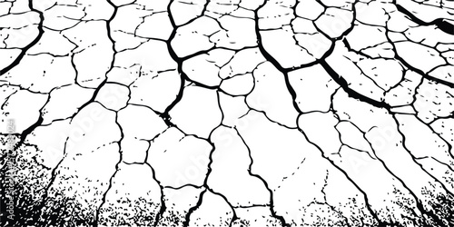 Cracked Surface Textures with Detailed Earthquake Damage Effects in Black, White, and Grey, Designed for Realistic Representation of Post-Earthquake Destruction to Various Surfaces
