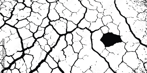 
Earthquake-Damaged Land, Wall, and Floor Texture Overlays in Vector, Showing Cracks and Fractures in Black, White, and Grey, Ideal for Simulating Surface Deformation in Disaster Themed Projects.
