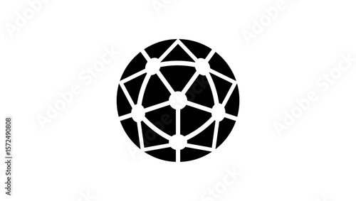 earth Network symbol, black isolated silhouette