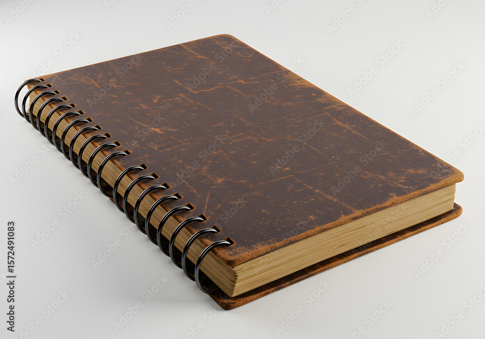 Obraz premium Aged SpiralBound Notebook with Textured Cover