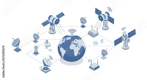 Global satellite network: isometric communication systems connecting the world