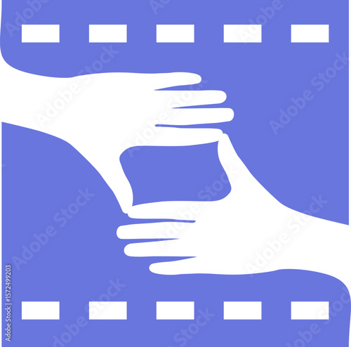 movie roll or camra roll action vector monogram logo template