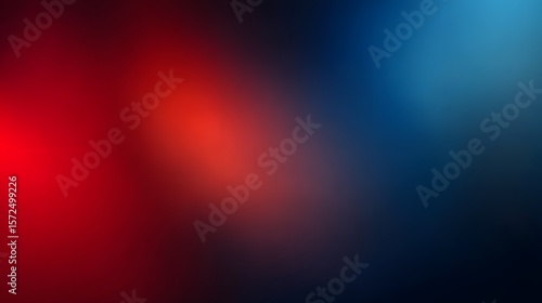 A red and blue gradient background. 