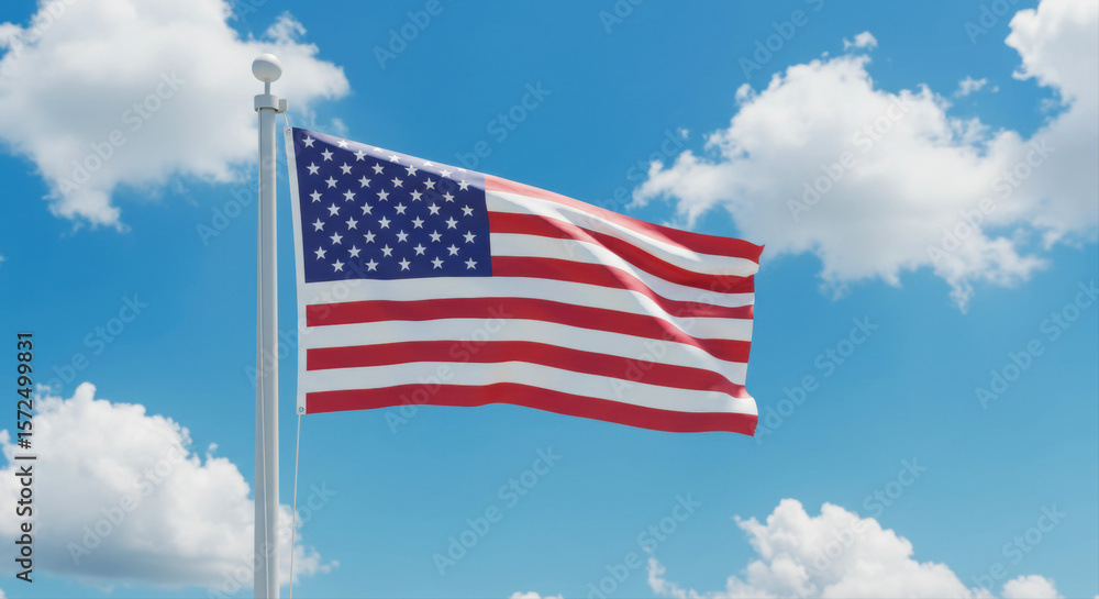 Naklejka premium American flag waving proudly